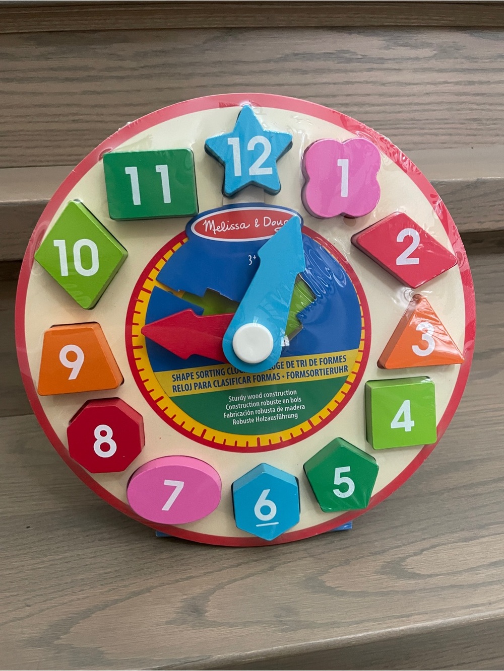 Melissa & Doug Wooden Shape Sorting Clock